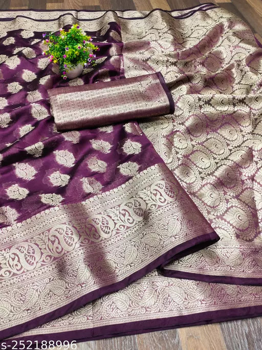 Morpich Fashion Top Dyed Organza Silk Saree