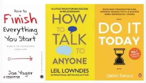 How To Finish Everything You Start How To Talk To Anyone Do It Today (Paperback Darius Foroux Jan Yager Leil Lowndes)