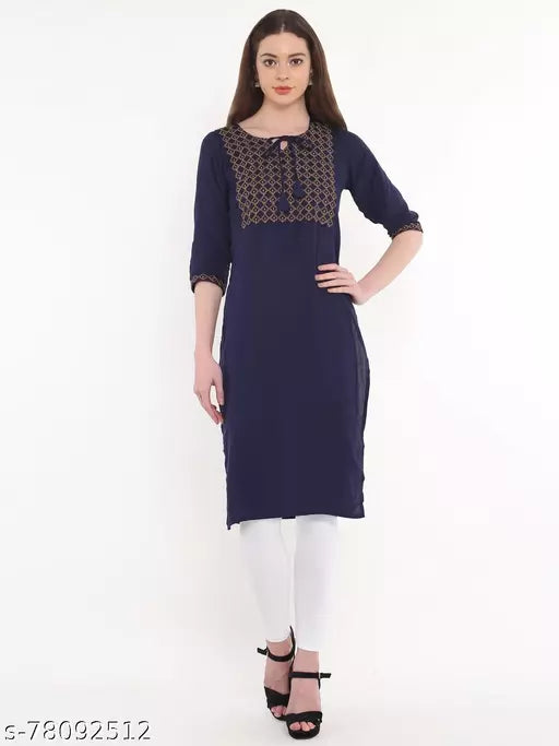 BPT Designer Rayon Embroidered Kurti