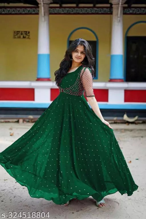 Exquisite Georgette Gown with Jacket for ladies - A Stylish Maxi Dress Sheetal Online Fashion Store Exquisite Georgette Gown with Jacket for ladies - A Stylish Maxi Dress Sheetal Online Fashion Store