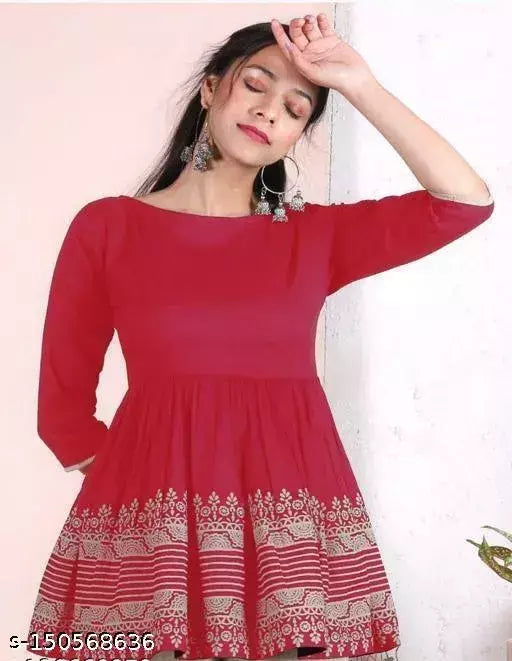 Womens rayon printed top trendy top aline top regular top dailywear top festival top printed top