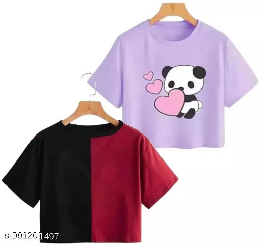 Stylish Women's & Girls' Crop Top for Casual Daily Wear - Stunning Design (2-Pack)