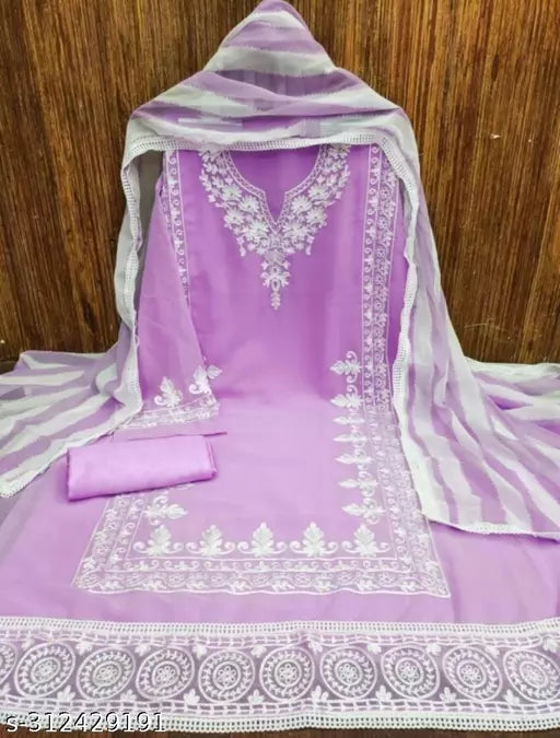 Women's Designer Suits Party Wear Rama Georgette Salwar Suits & Dress Materials