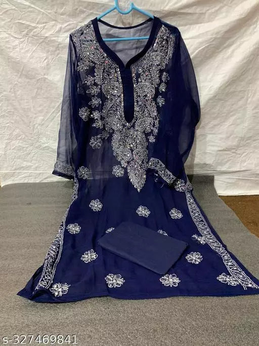 MIRROR WORK CHIKANKARI KURTI WITH INNER