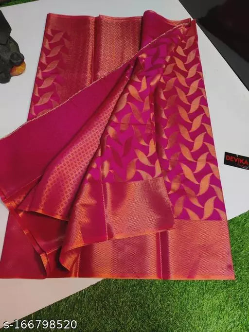 Banarasi Pink Zari Brocade Saree