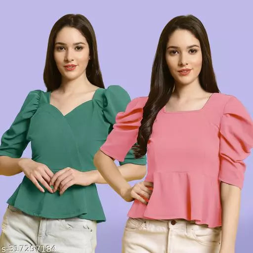 Clasic Casual Fashion Forward Women's Top - Pack of 2