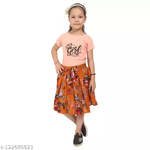 BPT Designer Printed Skirt For Girls Kids
