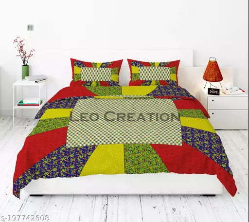 Jaipuri Pure Cotton Double Queen Bedsheet With 2 Pillow Covers