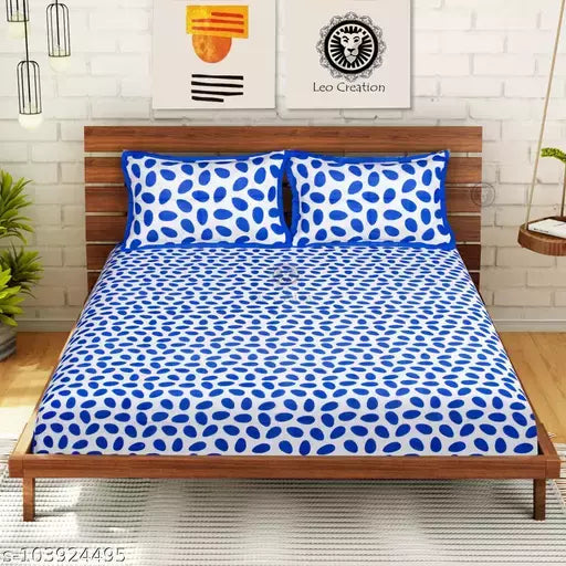 Double Pure Cotton Bedsheet With 2 Pillow Covers
