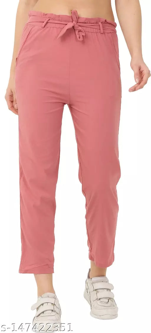 I.T FASHION Slim Fit Women Pink Trousers ()
