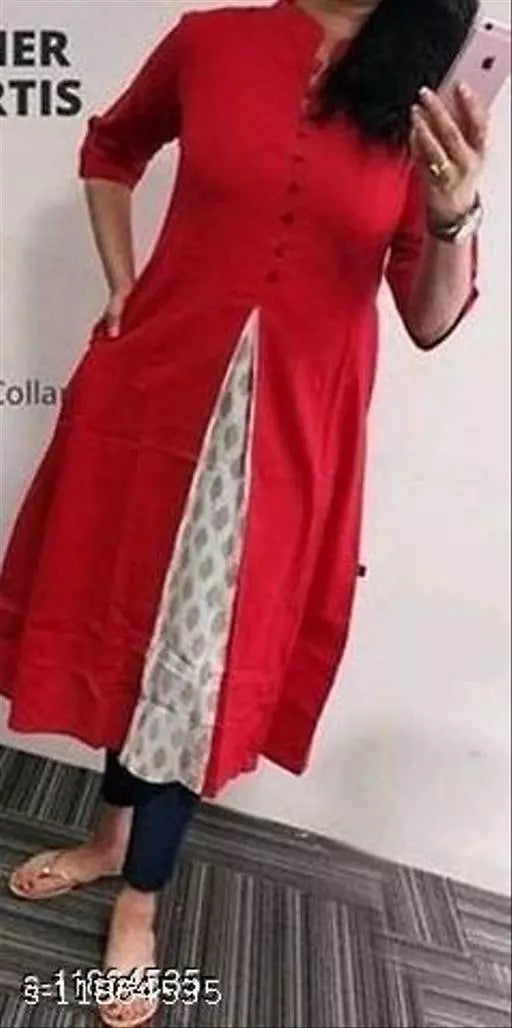 Women's Solid Cotton Kurti
