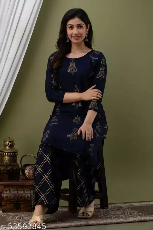 Mialo doll print kurta plazzo