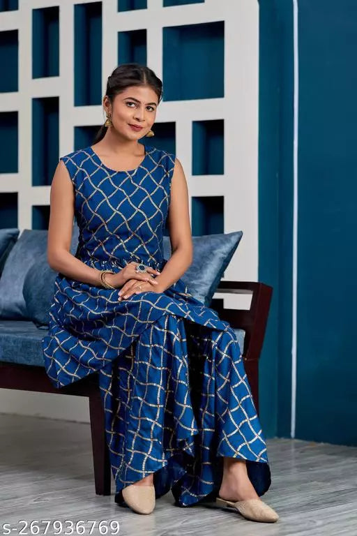 Mialo fashion peplum kurti with sharara.
