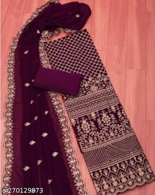 Fancy Unstitched Patiala Georgette Suits with Heavy Embroidery Work