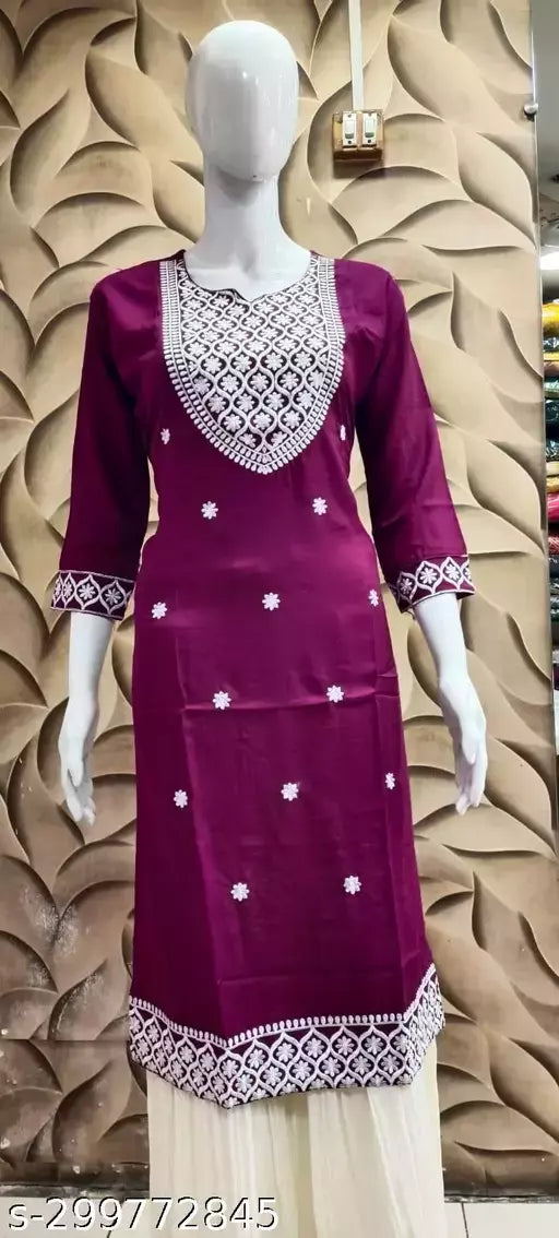 Chitrarekha Attractive White Gala Kurti