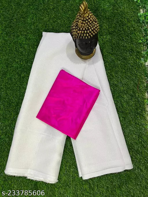 Soft Cotton Sarees With Fancy Blouse Pieces Rani