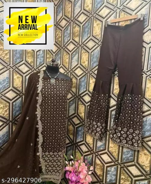 Aagyeyi Sensational Salwar Suits & Dress Materials New Fancy Garara Georgette 9mm Heavy sequence Work Wear Suit Like Party Wear Garara suit