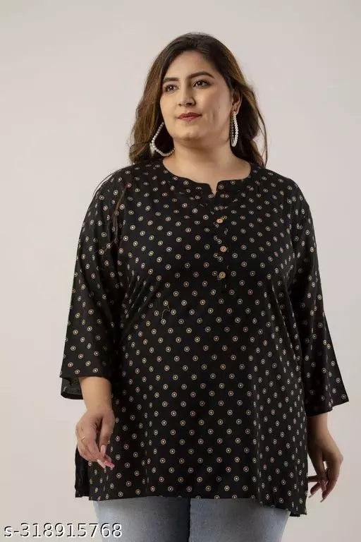 Stylish and Comfortable Plus-Size Rayon Kurti Top/Tunic for Women
