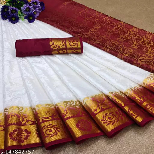 MORPINCH FASHION EMBOSS SILK SAREE