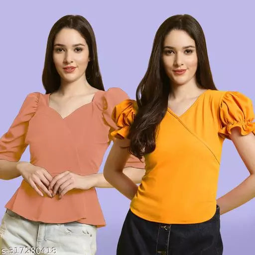 Classic Casual Fashion Forward Women's Tops - Pack of 2