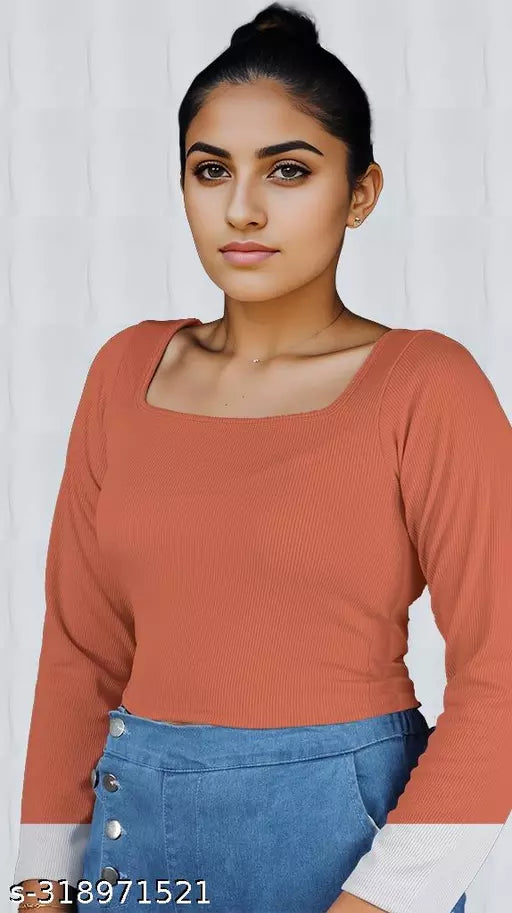 Women's Solid Cotton Rib Knit Crop Tank Top