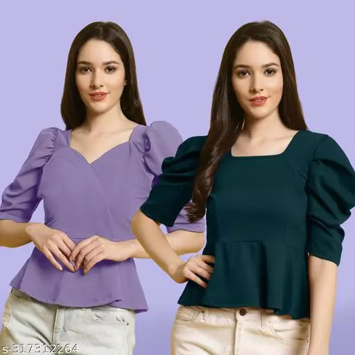 Clasic Casual Fashion Forward Women's Top - Pack of 2