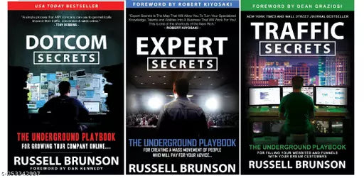Russell Brunson 3 Books Set: Dotcom Secrets Expert Secrets & Traffic Secrets