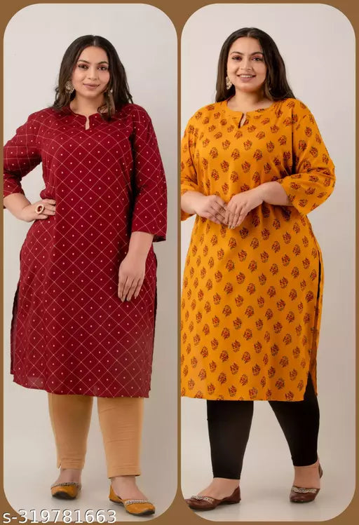 Smashing coloured Plus Size kurtis