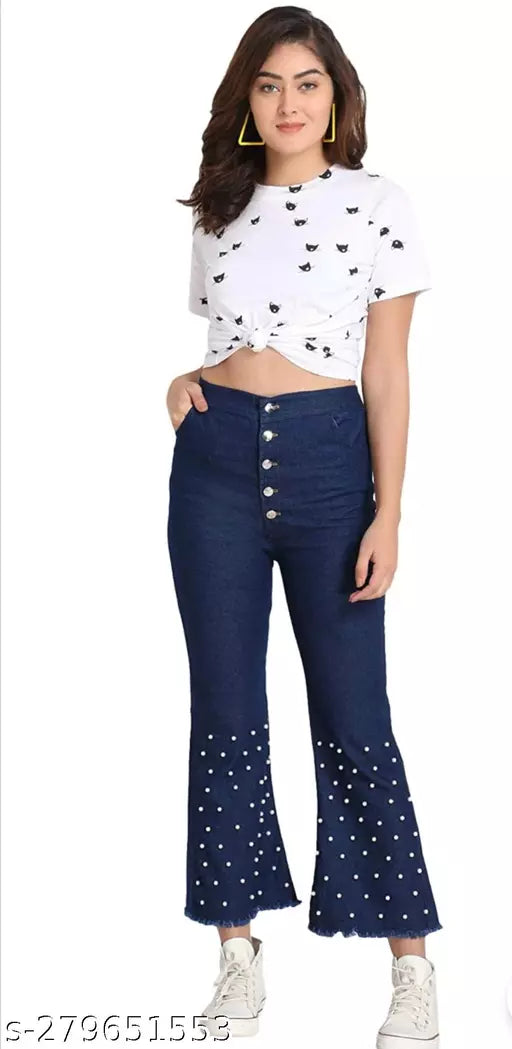 Women's dark & light blue Palazzo