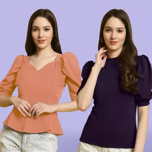Classic Casual Fashion Forward Women's Top - Pack of 2