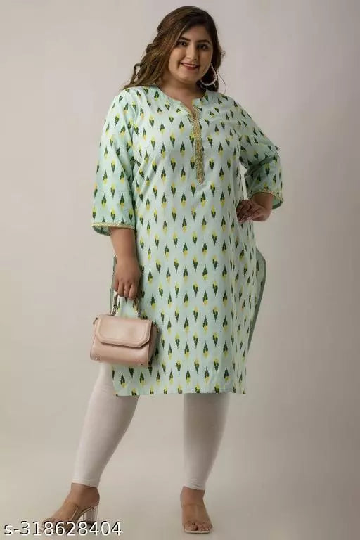 Stylish and Comfortable Plus-Size Cotton Kurti for Women