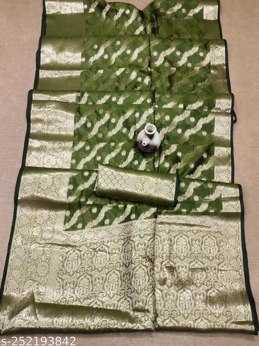 Morpich Fashion Top Dyed Organza Silk Saree