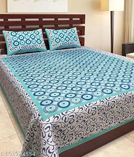 Double Pure Cotton Bedsheet With 2 Pillow Covers