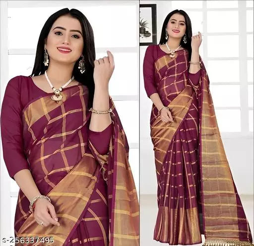 KRITI CHIFFON PURPLE BOX SAREES BY KRADDLE (BANARASI)