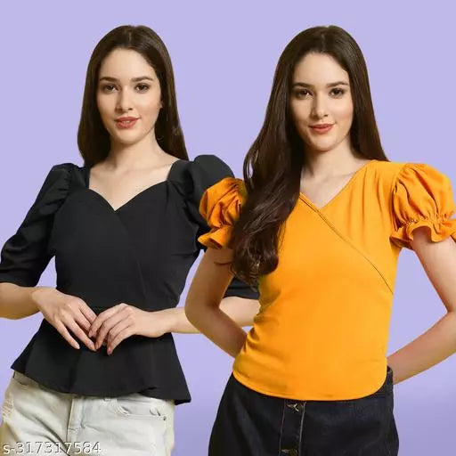 Classic Casual Fashion Forward Women's Top - Pack of 2