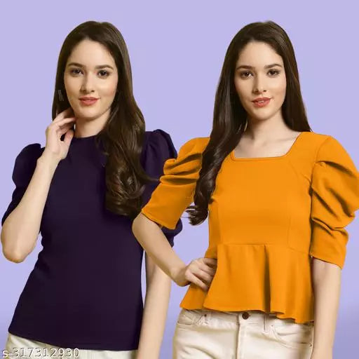 Clasic Casual Fashion Forward Women's Top - Pack of 2