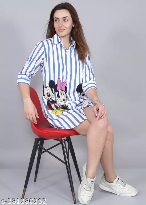 STYLISH DESIGNER LONG MIKKI PRINT SHIRT