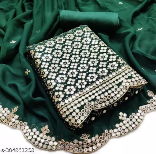 Abhisarika Pretty Georgette salwar suits & dress materials Green colour
