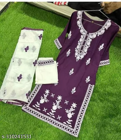 BEST FULL EMBROIDERY WORK KURTA PANT WITH DUPATTA