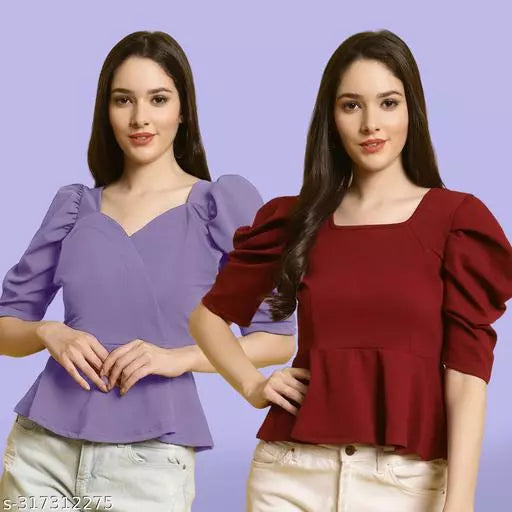 Clasic Casual Fashion Forward Women's Top - Pack of 2