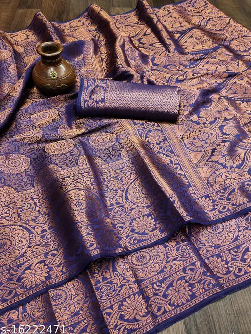 Banarasi Silk Copper Zari Sarees