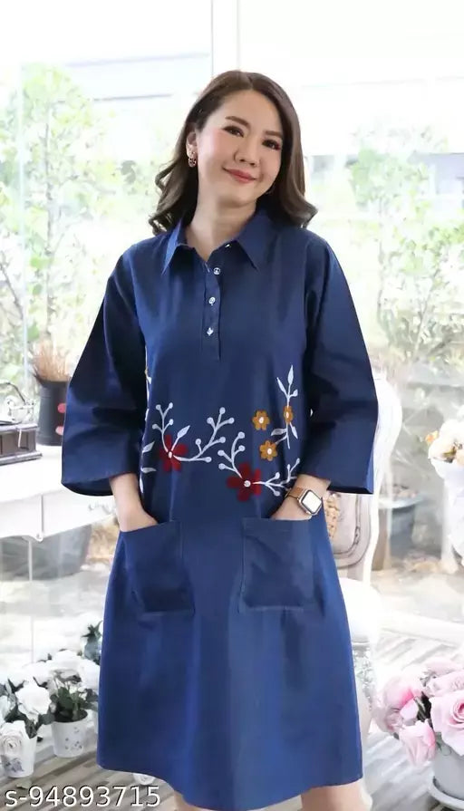 Women denim dress kurti