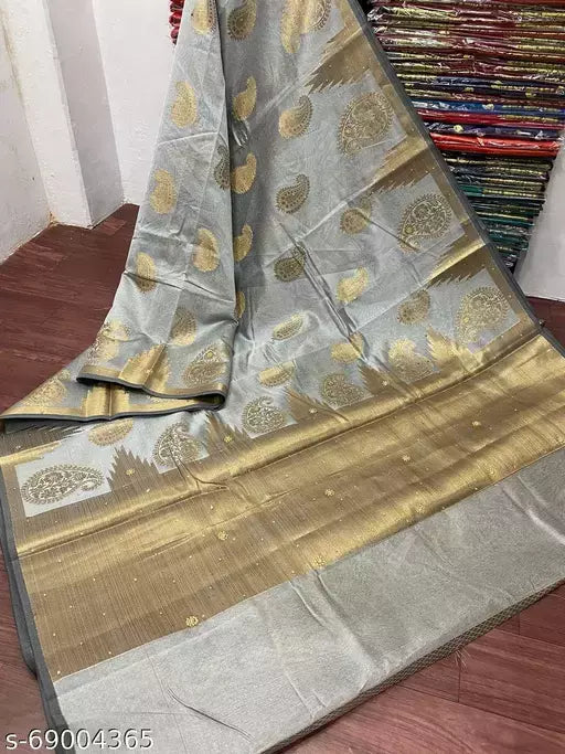 Banarasi Silk Saree With Stone Work