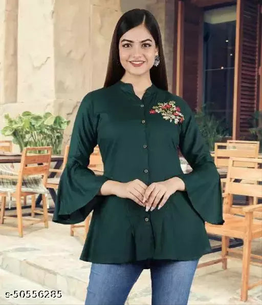 womens embroidery rayon shirt
