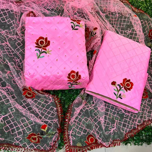 New Arrival Cotton salwar Suit and dress materials With Heavy Embroidered Suit moti work And Beautifully Full Work In Duppata