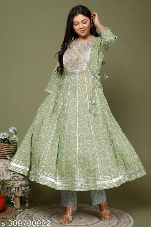 Swasti Women Pure Cotton Anarkali