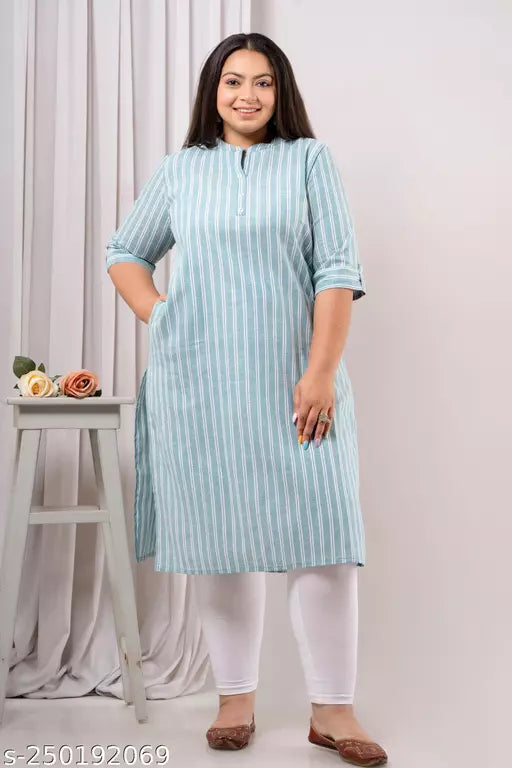 Neerupam Collection Women Pure Cotton Straight Kurti
