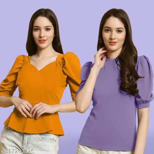 Clasic Casual Fashion Forward Women's Tops - Pack of 2