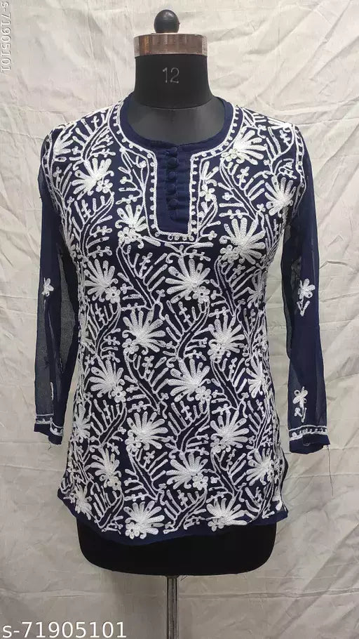 vaishali georgette short kurti a/w par