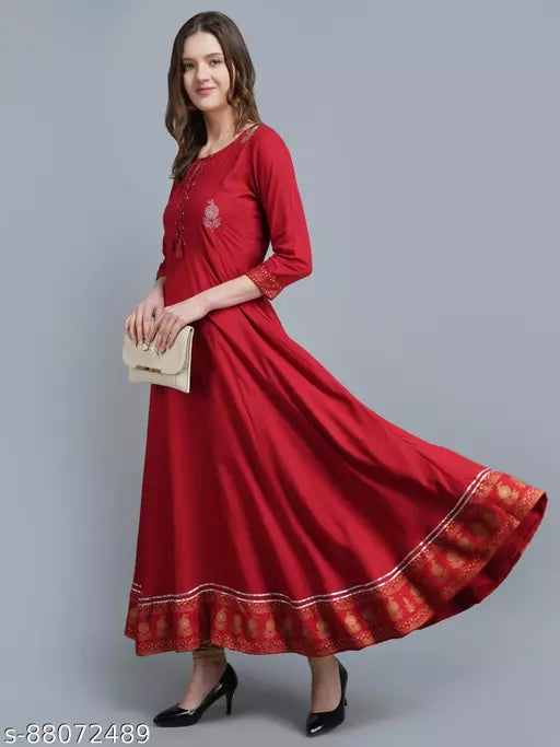 womens rayon Printed long kurta flaryed kurta trendy kurta partywear kurta anarkali kurta rayon kurta kurta